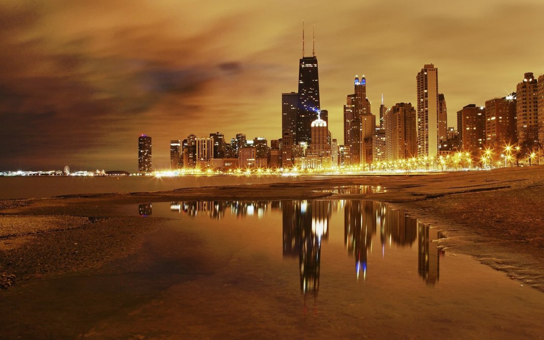 芝加哥繁华建筑风景桌面壁纸