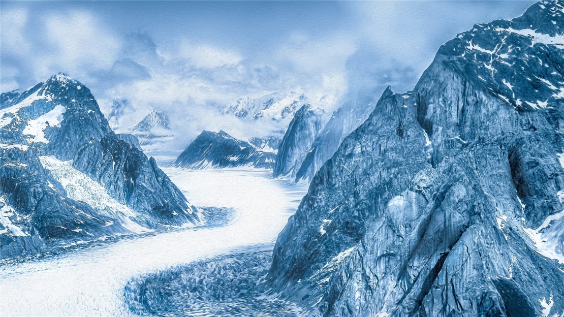 雪山冰川唯美风景高清桌面壁纸