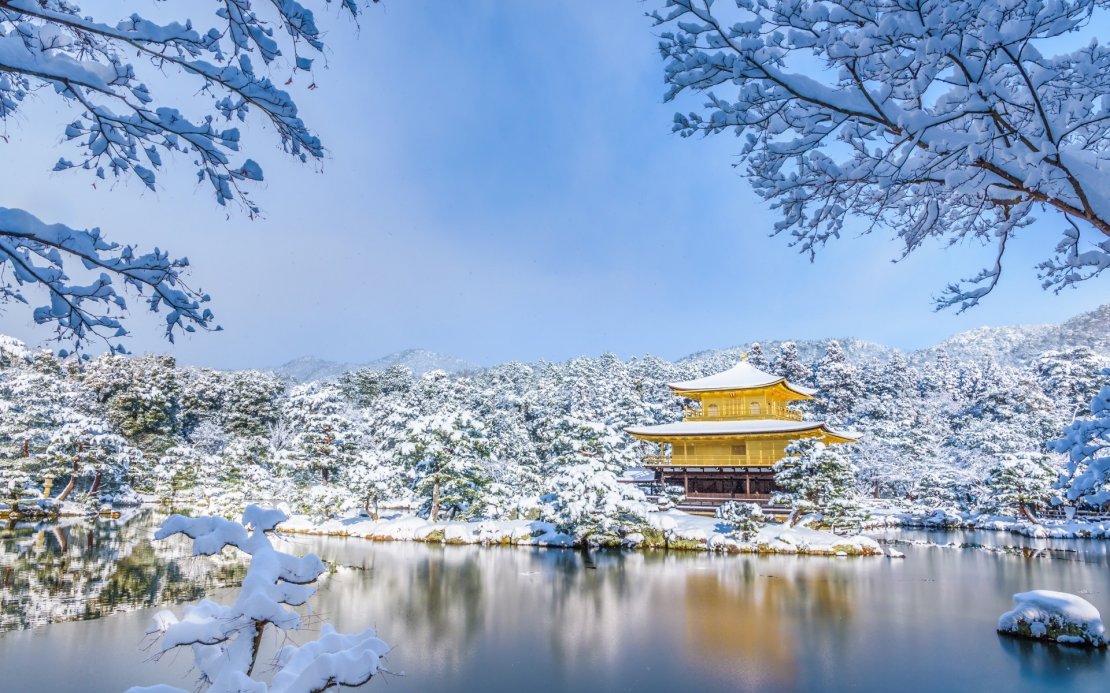 日本城市雪景高清桌面壁纸
